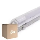 Monipakkaus 6x Noxion LED Loisteputkivalaisimet Vedenkestävä Kotelo Poseidon V2.0 | incl. 1x Noxion LED Putki T8 Standard Output 9W 900lm - 840 Kylmä Valkoinen - 60cm