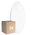 Monipakkaus 5x Ledvance LED Bulkhead Surface CIRCULAR 500 PS Teräs Valkoinen 42W 3500lm - 830 Lämmin Valkoinen | IP44