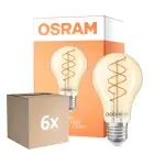 Monipakkaus 6x Osram Vintage 1906 LED Classic Slim E27 Päärynä Filament Kulta 8W 806lm - 922 Erittäin Lämmin Valkoinen | Paras Värintoisto - Himmennettävä - Korvaa 60W