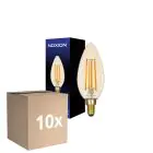 Monipakkaus 10x Noxion Lucent LED E14 Kynttilä Filament Keltainen B35 4.5W 400lm - 822 Erittäin Lämmin Valkoinen | Himmennettävä - Korvaa 35W