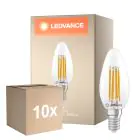 Monipakkaus 10x Ledvance Classic LED E14 Kynttilä Filament Kirkas 3.4W 470lm - 827 Erittäin Lämmin Valkoinen | Himmennettävä - Korvaa 40W