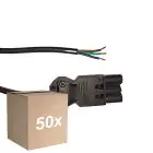 Monipakkaus 50x Noxion GST - Yhteensopiva Virtajohto Musta - Uros + Avoimet päät - 3m - 3 pole 0,75mm2