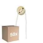 Monipakkaus 50x Universal GU10 Kanta - Universele GU10 Fitting - Valkoinen 0.1m - 2 pole 0.5mm2 (Varten Noxion)