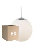 Monipakkaus 6x Nordlux Riippuvalaisin Cafe 30 E27 hopea - Lasi | Max. 25W