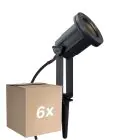Monipakkaus 6x Nordlux Maapiikki Light Aluminium Musta | Sopii GU10