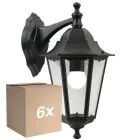 Monipakkaus 6x Nordlux Cardiff Down Seinävalaisin Aluminium Musta | Sopii 1x E27