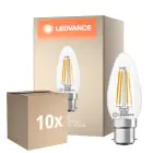 Monipakkaus 10x Ledvance Classic LED B22 Kynttilä Filament Kirkas 3.4W 470lm - 827 Erittäin Lämmin Valkoinen | Korvaa 40W