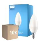 Monipakkaus 10x Philips Corepro LED Kynttilä E14 Matta 7W 806lm - 840 Kylmä Valkoinen | Korvaa 60W