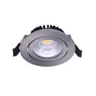 Noxion LED Kallistettava Slim Kohdevalaisin Hopea Pyöreä 6W 550lm 60D - 927 Erittäin Lämmin Valkoinen | 85mm - IP54 - Himmennettävä - Paras Värintoisto