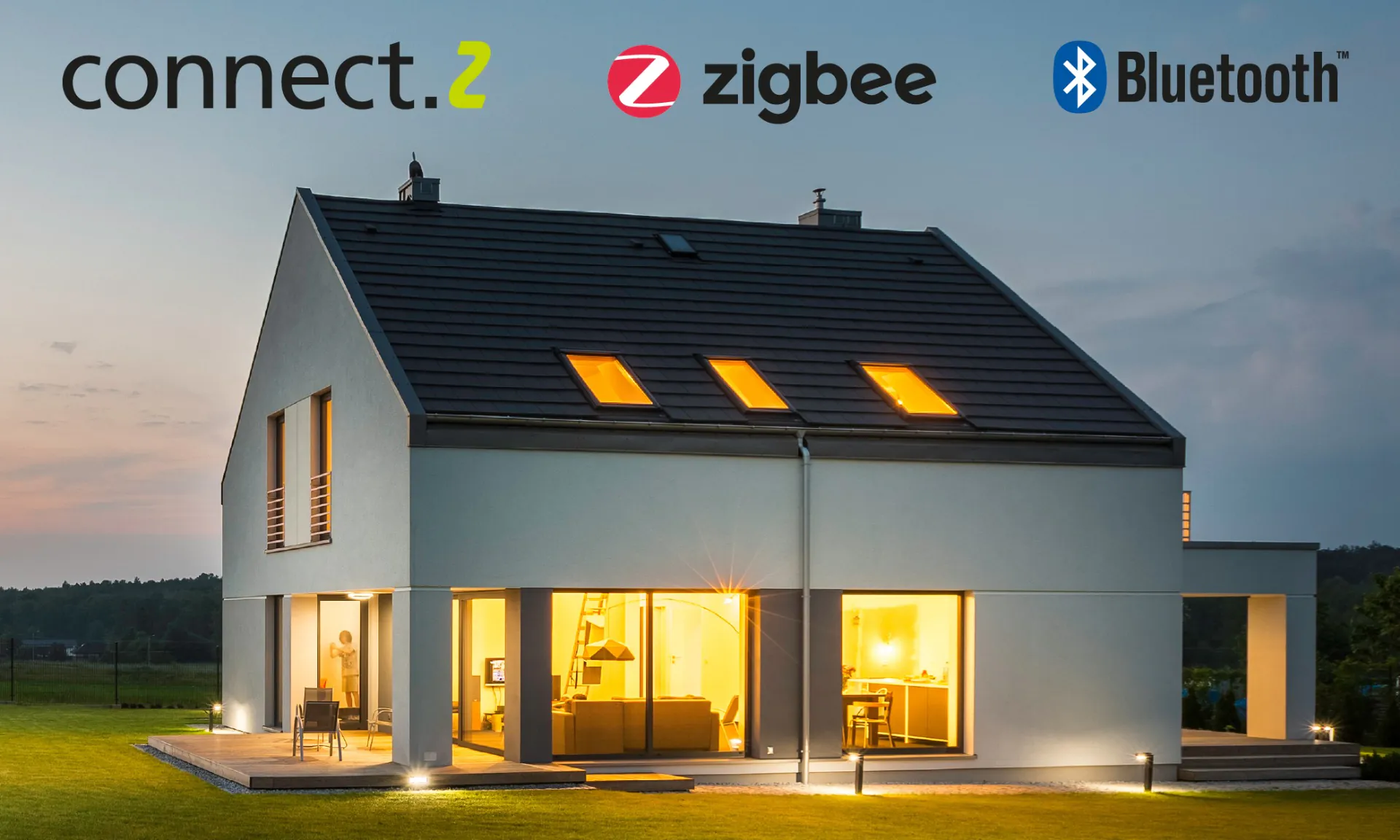 Talo, jossa on EGLO connect.z -liitettävyys
